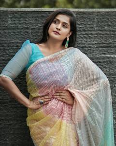 ramya-nambeesan-in-multicolour-saree