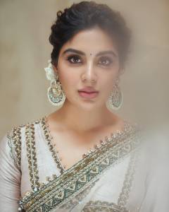 samyuktha-menon-in-sandal-colour-net-saree-with-blouse-photos-002
