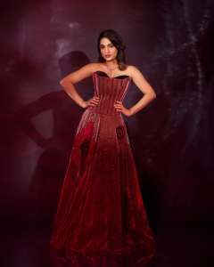 saniya-iyappan-in-wine-red-gown-dress-photos-005