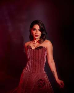 saniya-iyappan-in-wine-red-gown-dress-photos-006