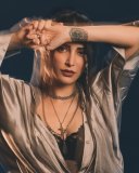 shruti-haasan-in-Metallic-Draped-Maxi-Dress-Layered-Innerwear-Gothic-glam-edgy-fusion-formal-wear-photos-001