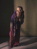 shruti-haasan-in-Royal-Deep-Purple-with-Gold-Accents-Satin-Silk-saree-paired-with-a-matching-low-back-embellished-blouse-photos-008