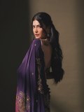 shruti-haasan-in-Royal-Deep-Purple-with-Gold-Accents-Satin-Silk-saree-paired-with-a-matching-low-back-embellished-blouse-photos