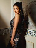 shruti-haasan-in-Strapless-Black-Lace-Evening-floor-length-Gown-photos-008
