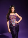 shruti-haasan-in-two-piece-modern-Indo-western-couture-ensemble-featuring-an-ornate-corset-bustier-paired-with-a-draped-skirt-dress-photos-002