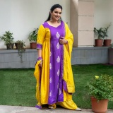 swetha-menon-in-violet-and-yellow-combination-churidar-photos-003