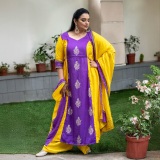 swetha-menon-in-violet-and-yellow-combination-churidar-photos-005