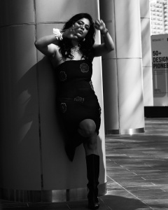 srinda-black-short-dress-with-long-jacket-photos-003