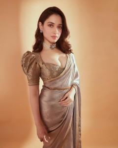 tamanna-in-saree-with-gold-brocade-border