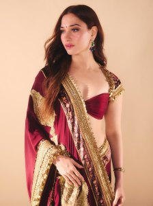 tamanna-in-saree-with-sweetheart-neckline-bustier-blouse-with-decorative-gold-straps-style-ideas-photos-001