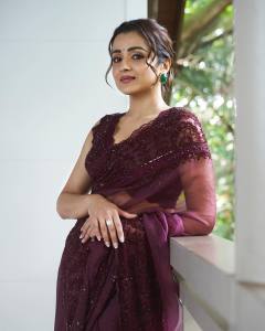 trisha-in-dark-pink-saree-photos-003