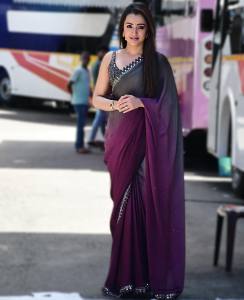 trisha-in-multicolor-chiffon-saree