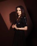 trisha-krishnan-in-black-frock-with-crop-coat-design-style-photos