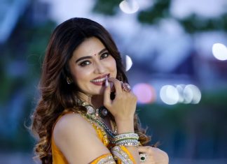Sneha sneha in traditional Indian lehenga choli set featuring a sleeveless blouse design photos