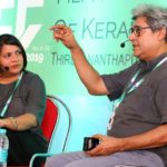 iffk 2019 day 3 photos.Shai Heredia and Ruchir Joshy in tagorg theatre