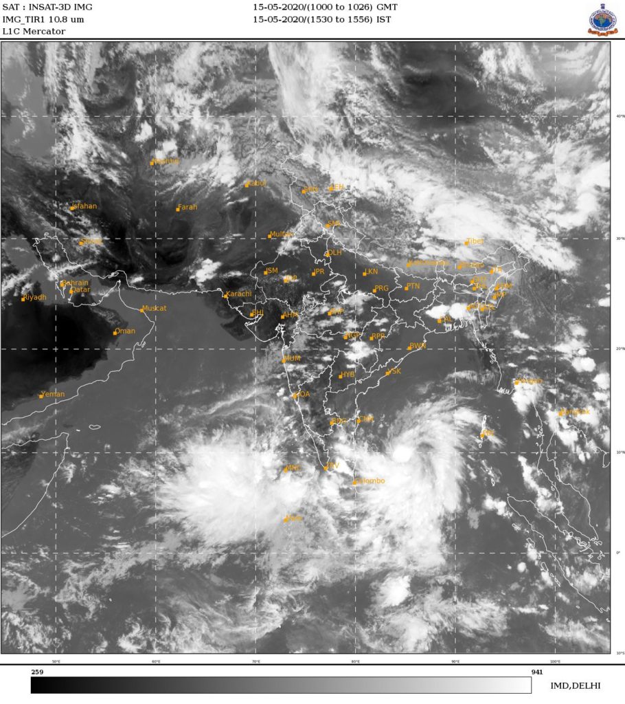 Tornadoes forming; Rainfall likely in Kerala 1 3Dasiasec ir1