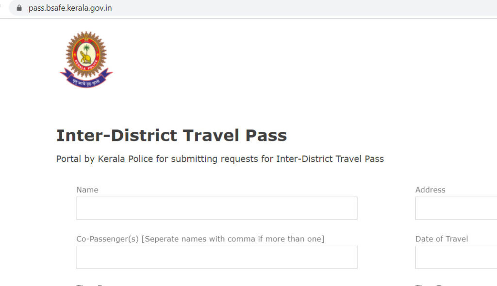 Pass for traveling out of the district kerala online - Kerala9.com Pass for traveling out of the district kerala online