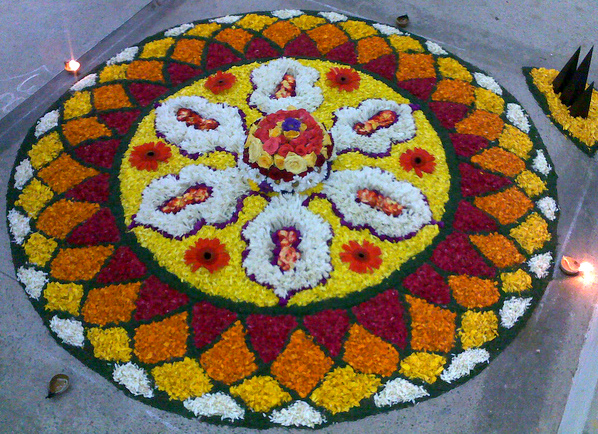 onam pookalam design with theme 2018