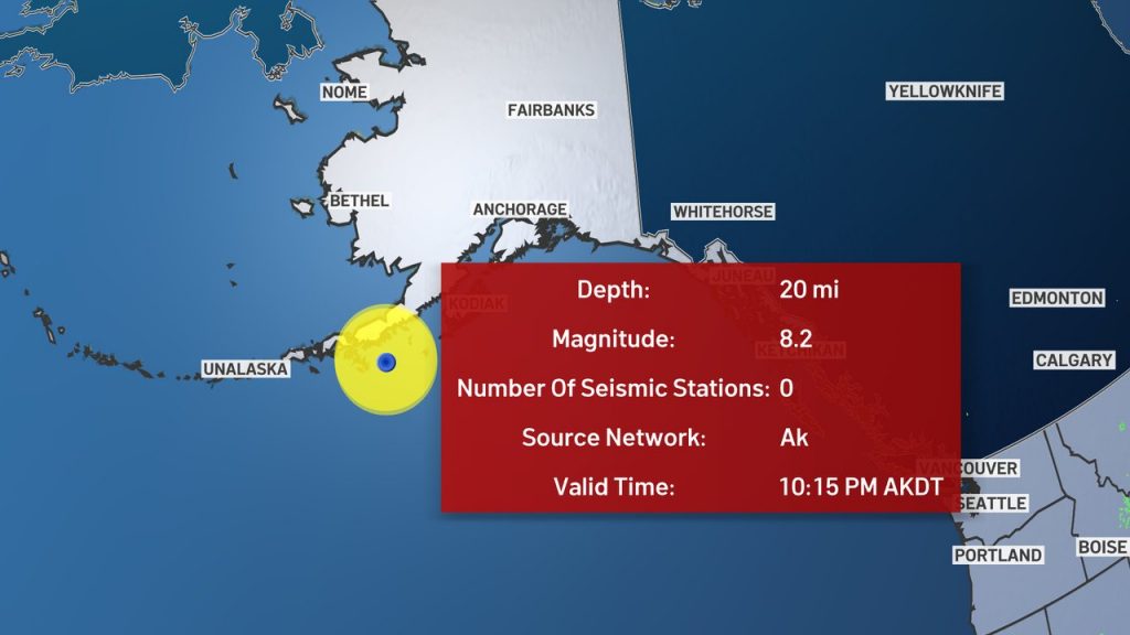 Strong earthquake in Alaska