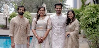 Pranav Mohanlal And Kalyani at Maryland Cinemas Visakh Subramaniam Wedding engagement photos 006