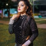 malavika menon in black Mock Neck Ripped Crop Tee Leggings photos 004
