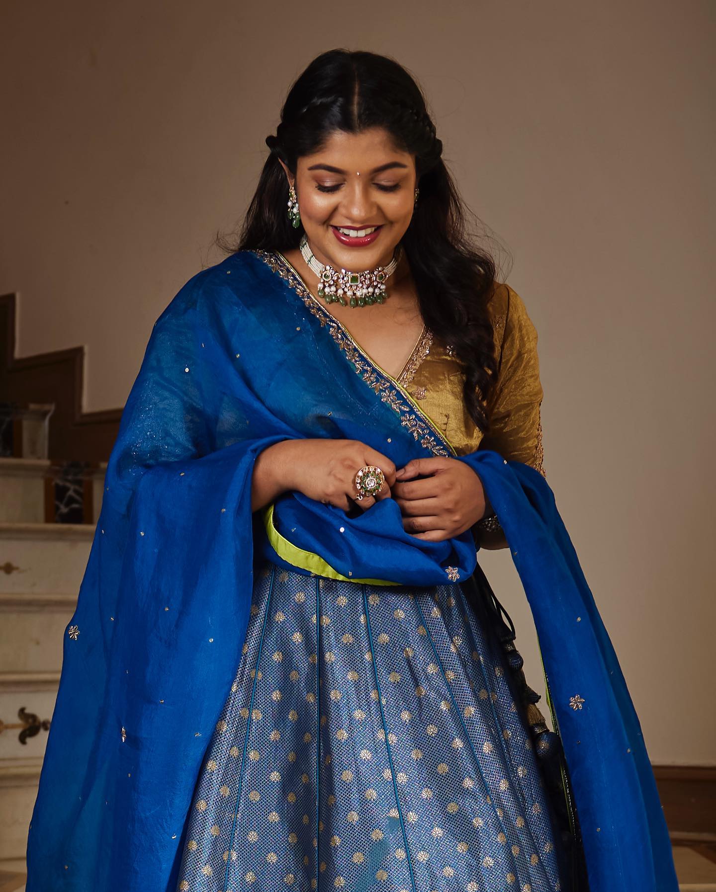 Aparna Balamurali In Blue Lehenga Photos 002
