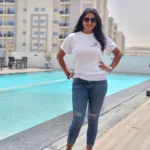 kanika in blue jesna and white tshirt style photos-002