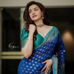 honey rose in blue color dress photos 003