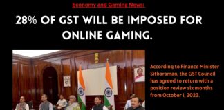 28% of GST will be imposed for online gaming. 1
