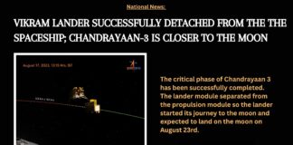 Add a headingVIKRAM LANDER SUCCESSFULLY DETACHED FROM THE THE SPACESHIP; CHANDRAYAAN 3 IS CLOSER TO THE MOON 1
