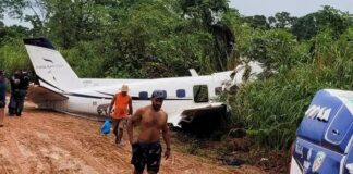 Small plane Amazon forest