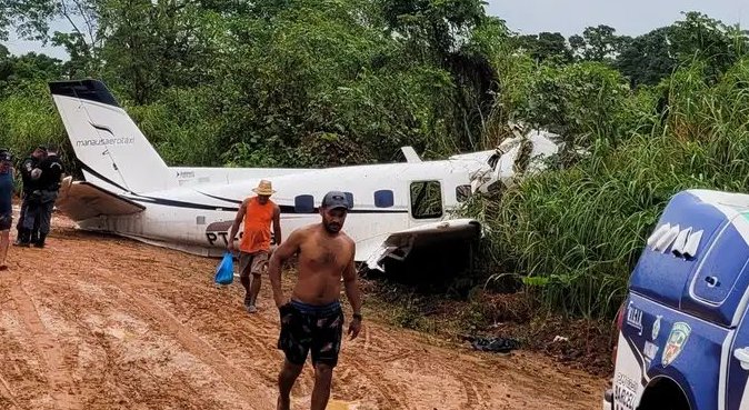 Small plane Amazon forest