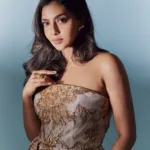 aishwarya lekshmi in Sleeveless Floral Brocade Aline Skater Skirt Back Zipper dress photos 004