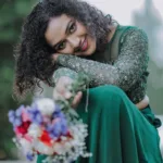 mareena michael kurisingal in green dress images 002