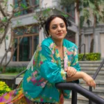 nithya menen in flower printed shrug dress photos