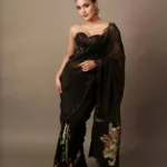 saniya iyappan in black saree with party look photos 002