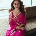 tamanna bhatia in pink chiffon saree photos