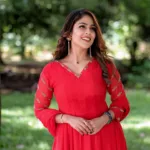 malavika wales in red anarkali churidar photos-002
