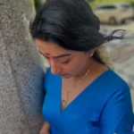 meera jasmine in blue dress with jasmine flower photo-001