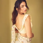 wamiqa gabbi in saree with butterfly style design photos-002