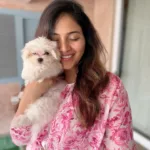 anjali in pink colour floral design dress photos-001