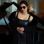 anju kurian in black bodycon dress with jacket images