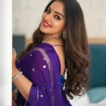 malavika menon in blue saree with stylish blouse ideas photos-005