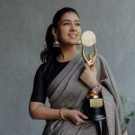 nayanthara in black check saree with black blouse photos-001