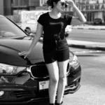 shaalin zoya in black denim shorts with top photos-001