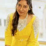 anumol in yellow party wear dress images-005