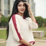 drishya raghunath in white top with red skirt photos 002