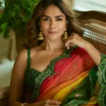 mrunal thakur in multicolor saree look photos-004