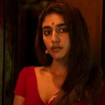 priya varrier in maroon chungidi saree photos