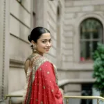 rashmika mandanna in red heavy work lehenga photos 002